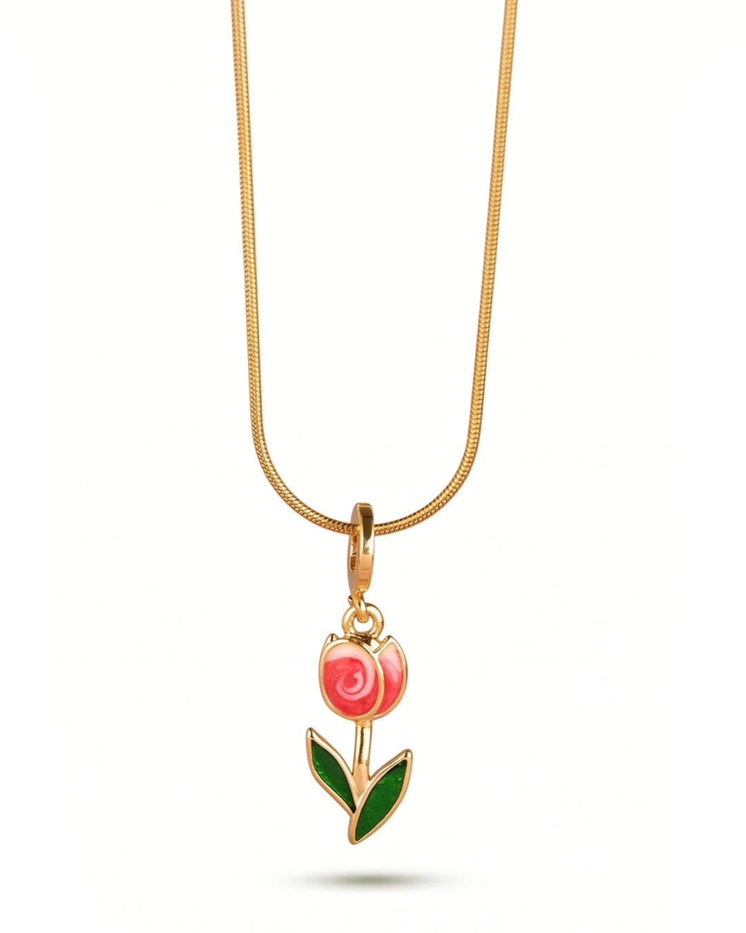 Collar con Colgante de Tulipán chapado en oro