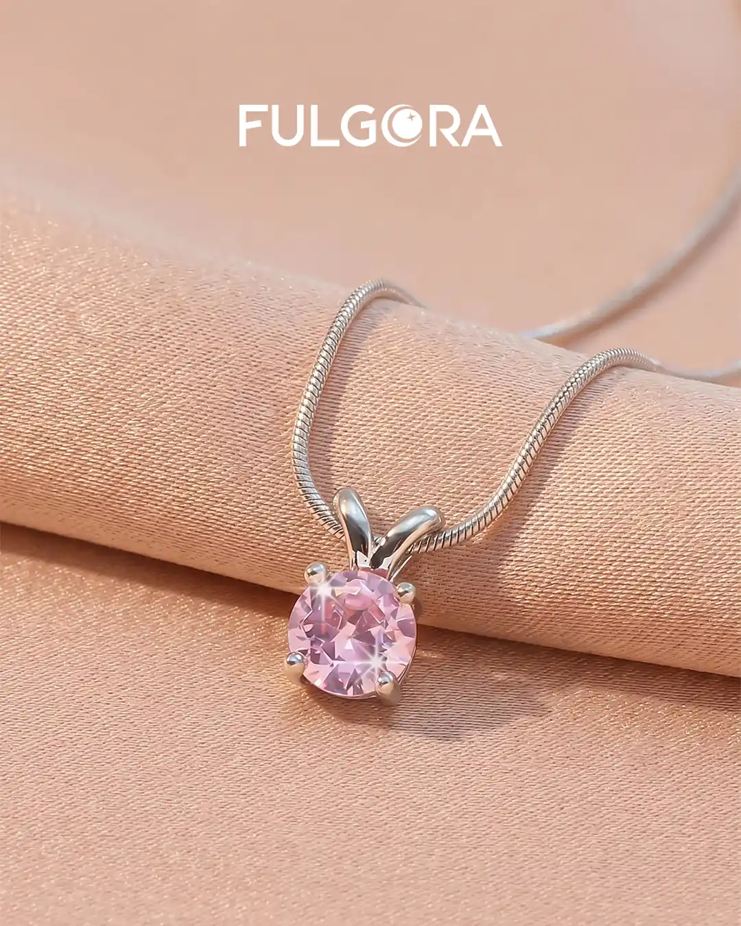 Gargantilla Elegante de Serpiente - Piedra Rosa y Plata